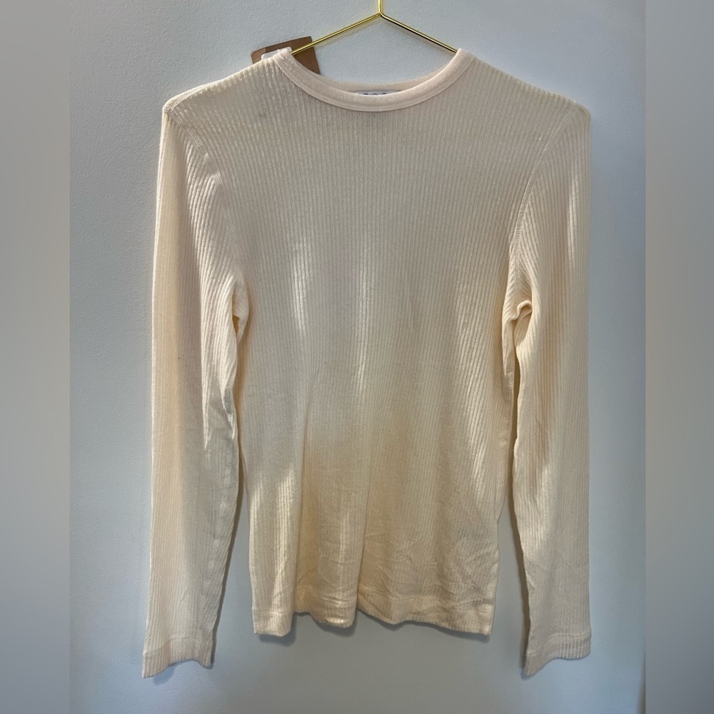 NWT Three Dots Ribbed Brushed Long Sleeve Shirt